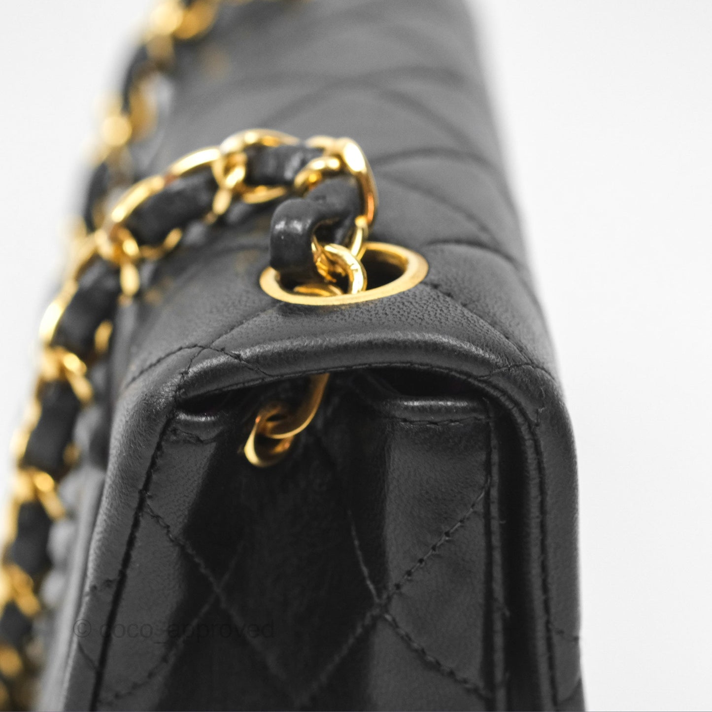 Chanel Vintage Mini Square Black Lambskin 24K Gold Hardware