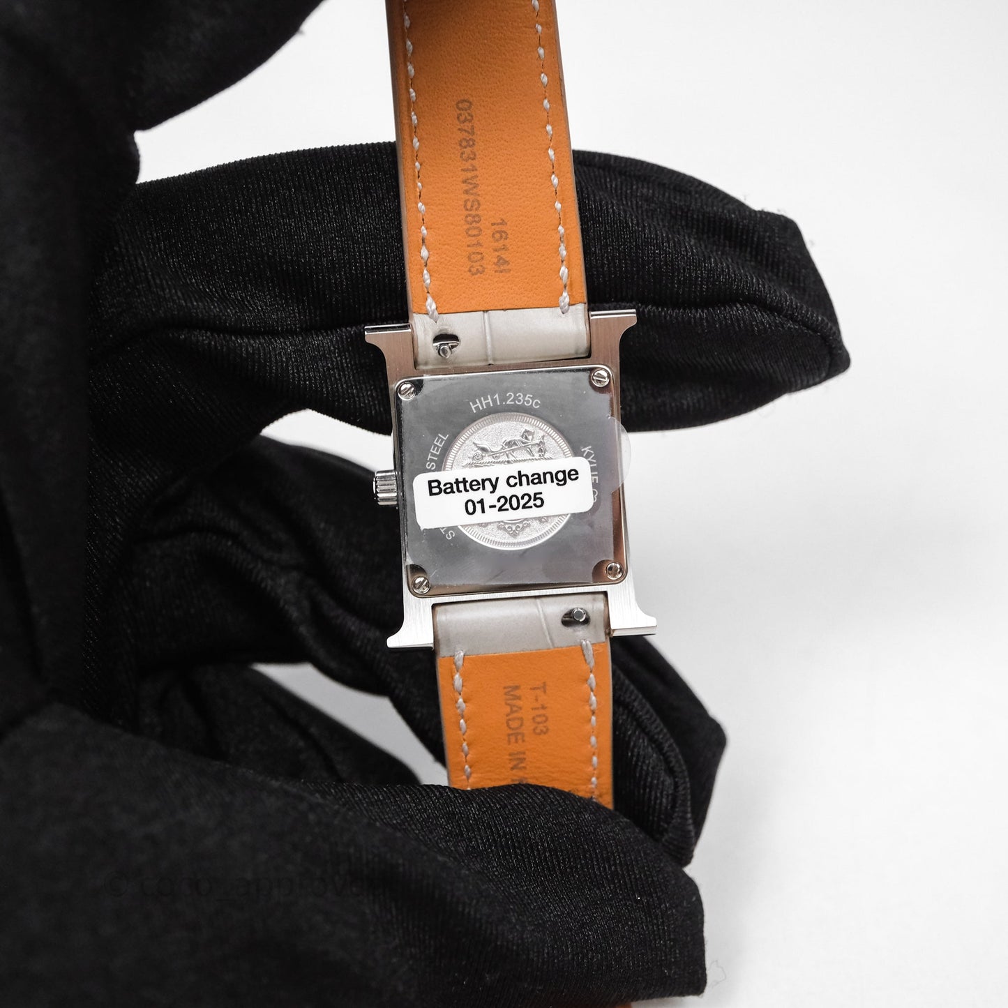 Hermès Heure H Watch Diamond Grey Alligator Palladium Hardware