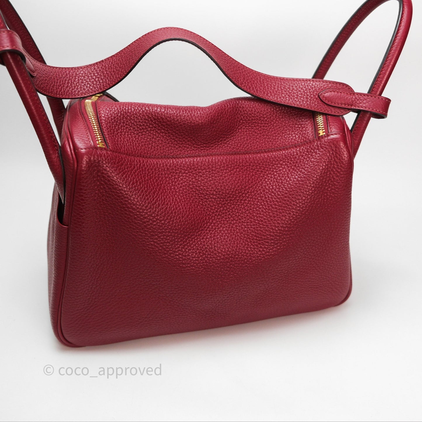 Hermès Lindy 30 Rouge Grenat K1 Clemence Gold Hardware