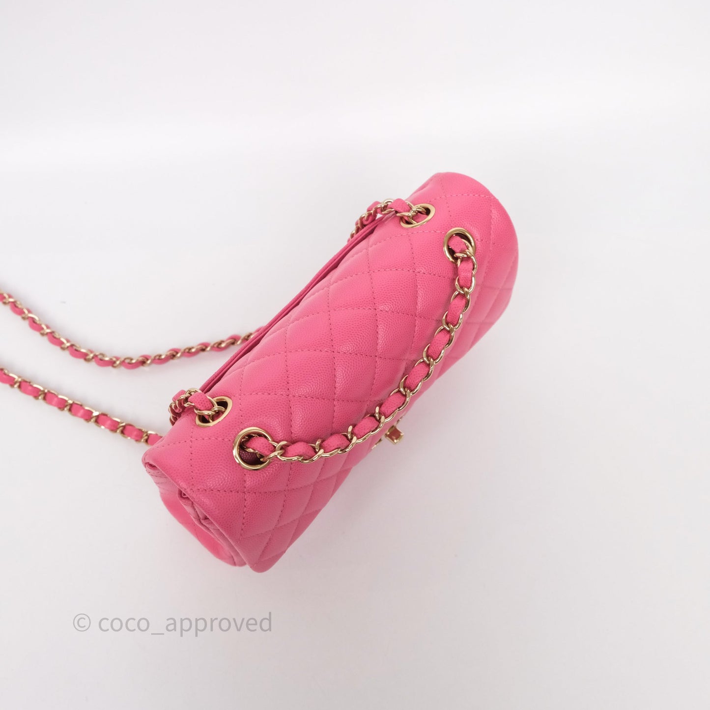 Chanel Small Classic Flap Quilted Hot Pink Caviar Gold Hardware