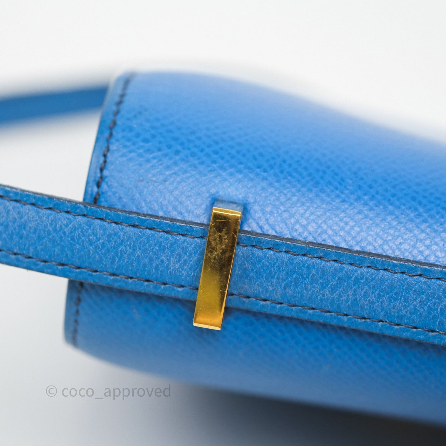Hermès Constance Mini 18cm Bleu Izmir 7W Epsom Gold Hardware