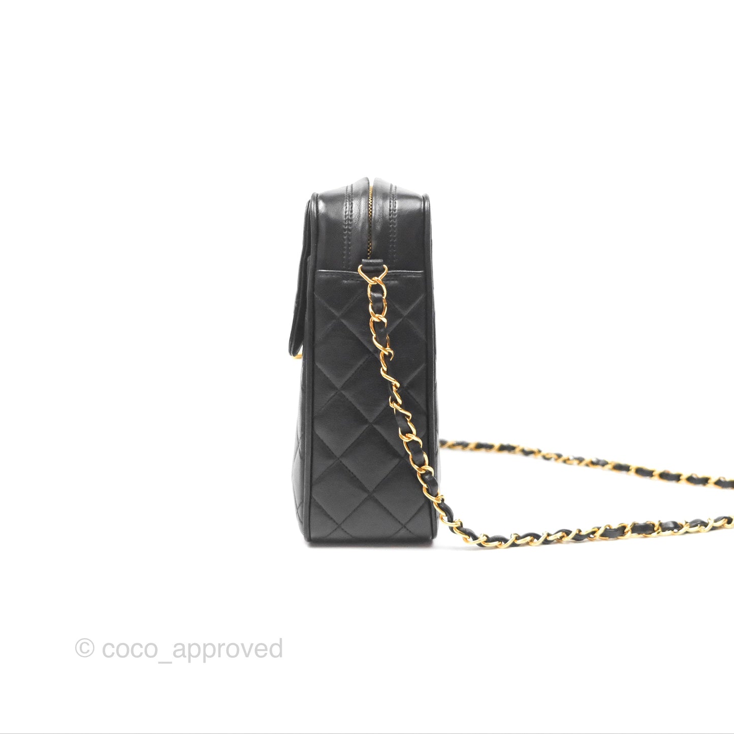 Chanel Vintage Camera Bag Black Lambskin 24K Gold Hardware