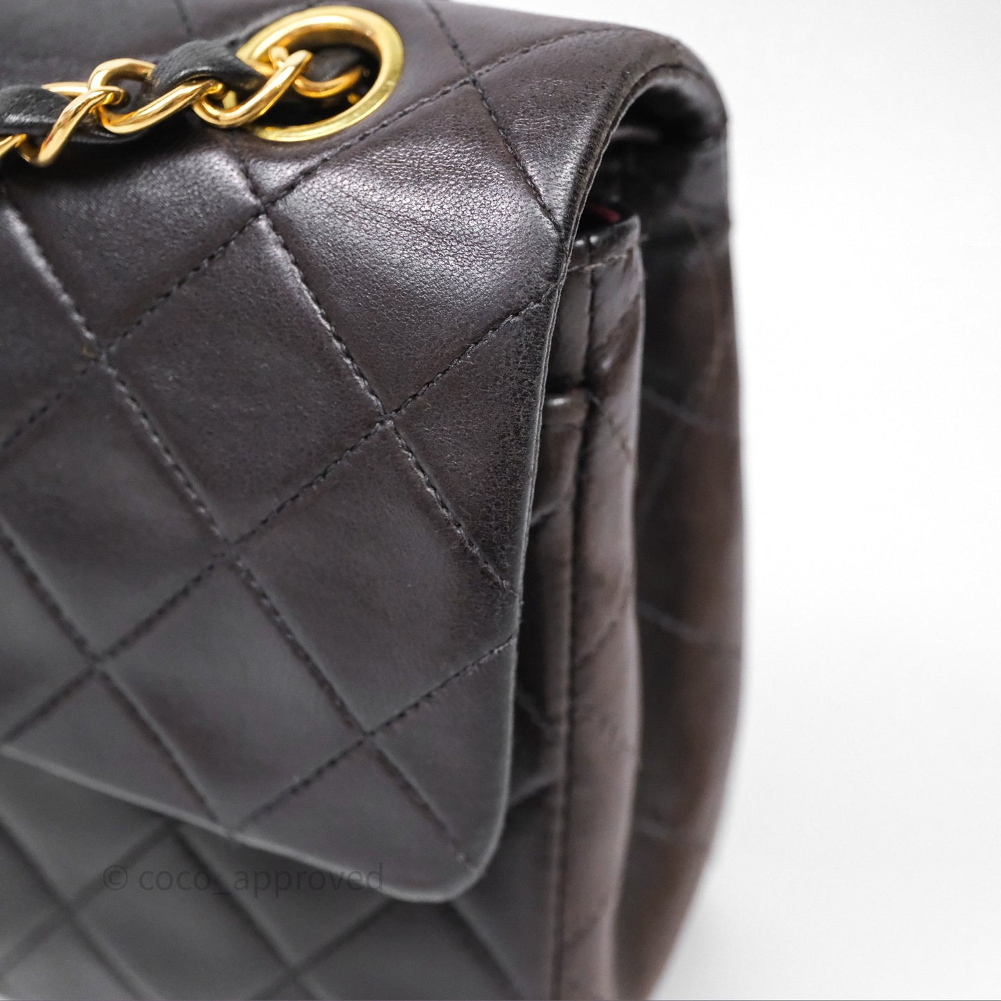Chanel Vintage Lambskin Small Double Flap Bag Black Gold Hardware