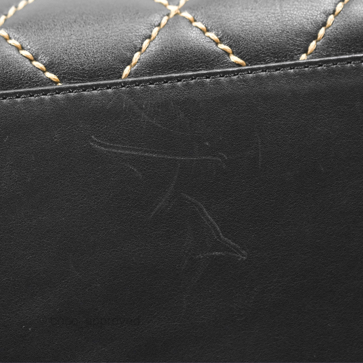 Chanel Vintage Wild Stitch Tote Bag Lambskin Black