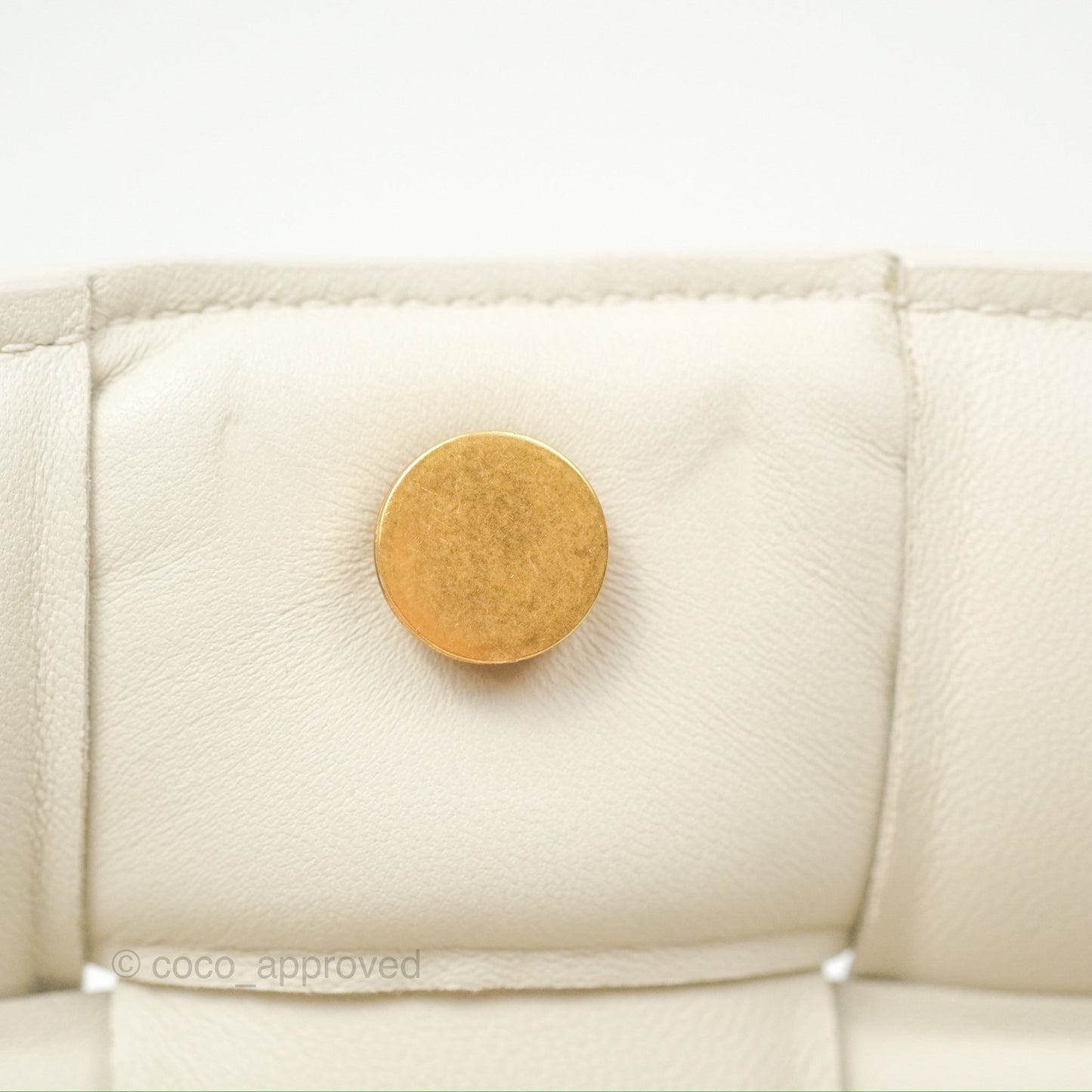 Bottega Veneta Padded Cassette Shoulder Bag Intrecciato Chalk Paper Calfskin
