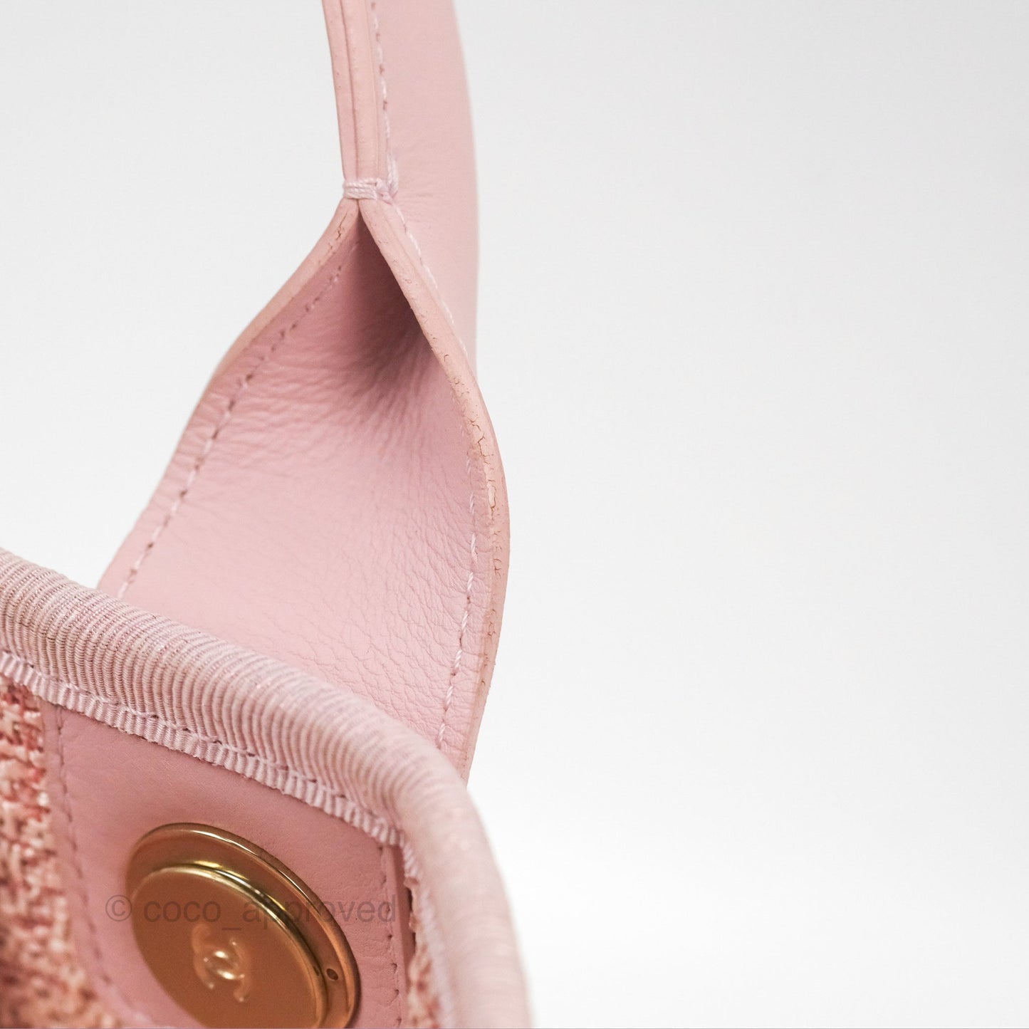 Chanel Large Deauville Tote Pink Woven Tweed Gold Hardware