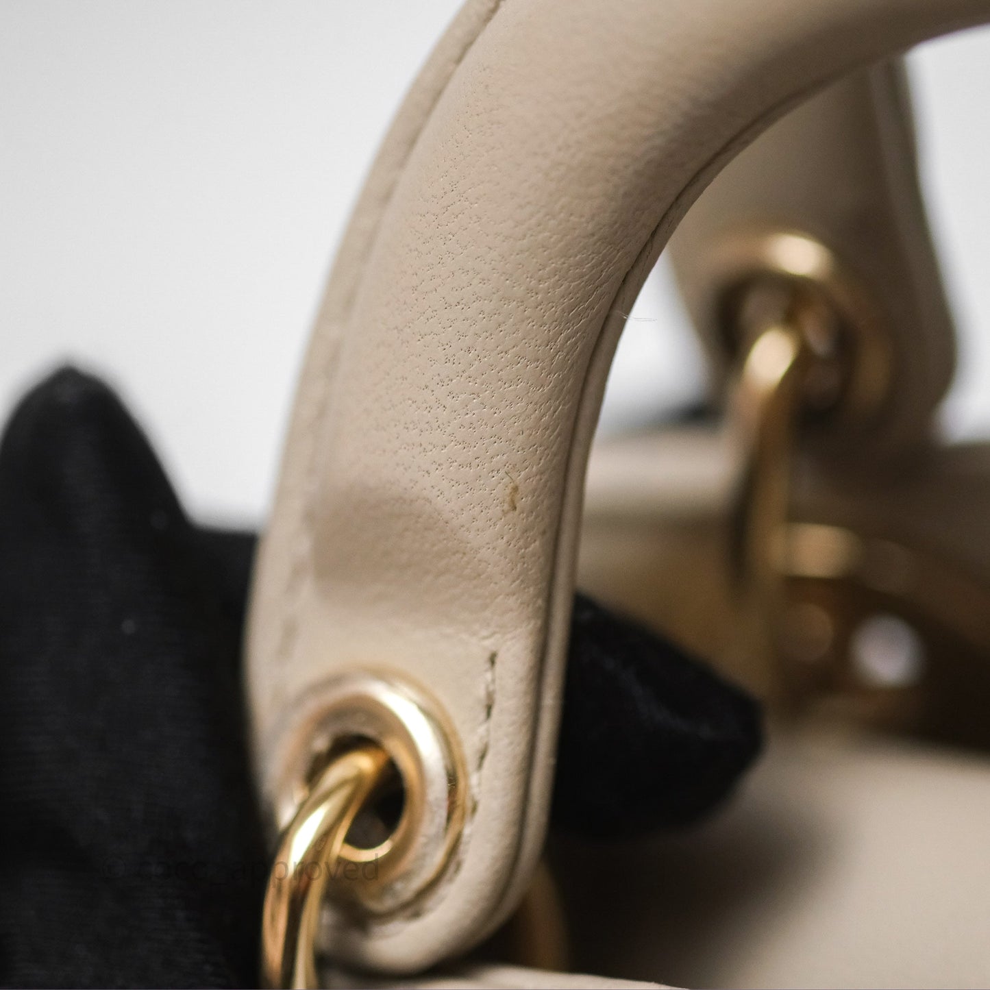 Christian Dior Micro Lady Dior Cannage Beige Lambskin Gold Hardware