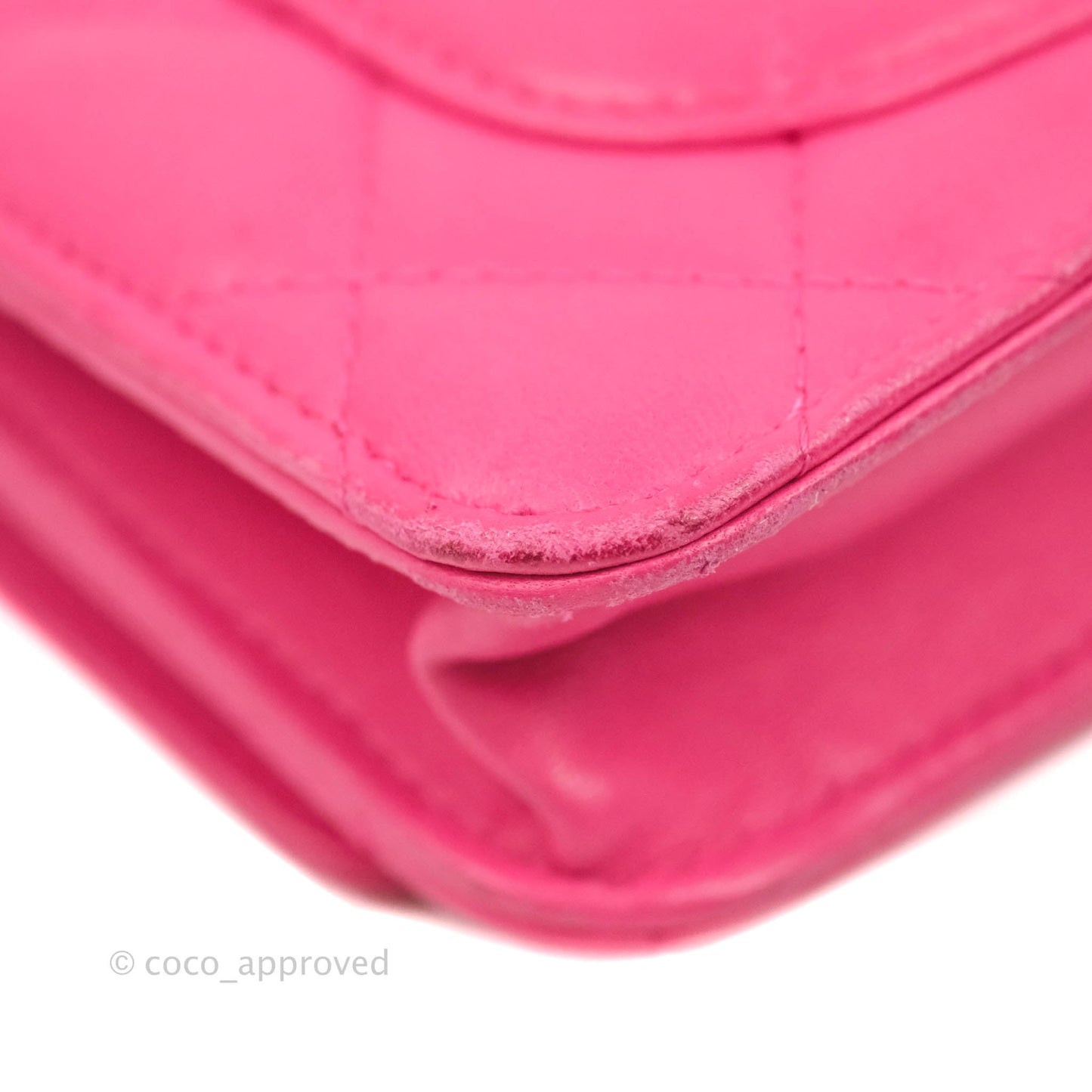 Chanel Quilted Wallet on Chain WOC Pink Lambskin Gold Hardware