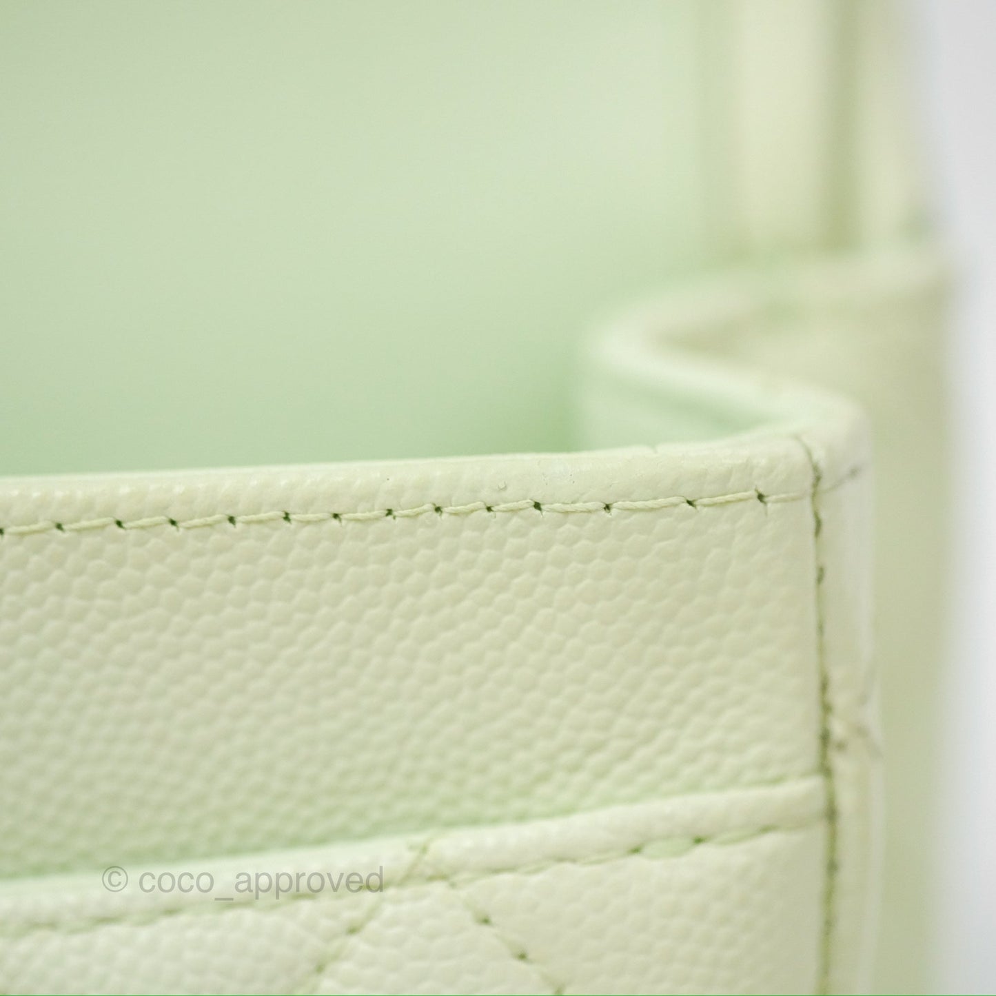 Chanel Small Quilted Classic Flap Mint Green Caviar Gold Hardware 22C