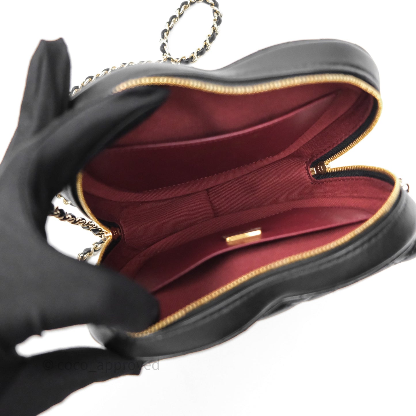 Chanel Large Heart Bag Black Lambskin Gold Hardware 22S