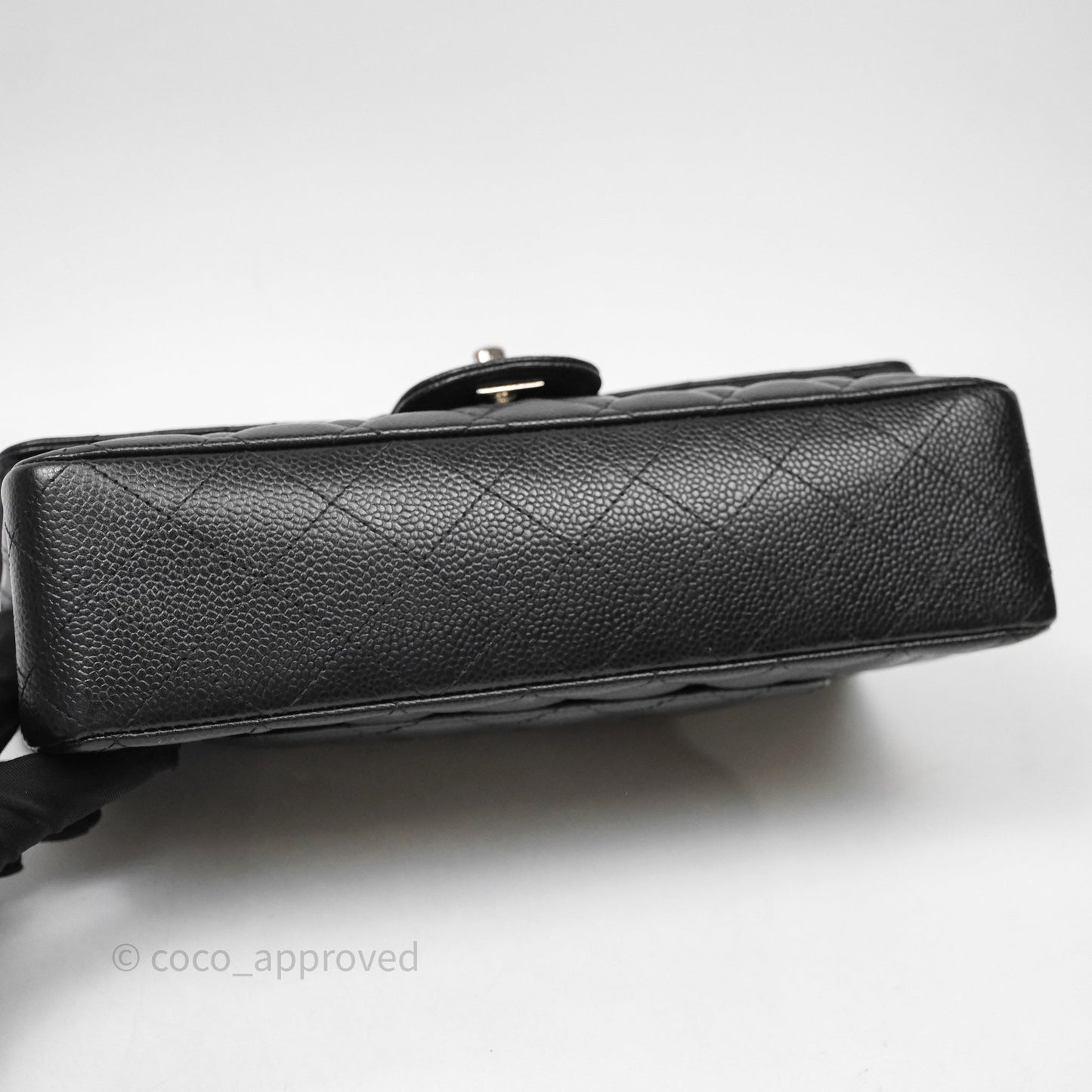 Chanel Classic M/L Medium Flap Quilted Black Caviar Silver Hardware