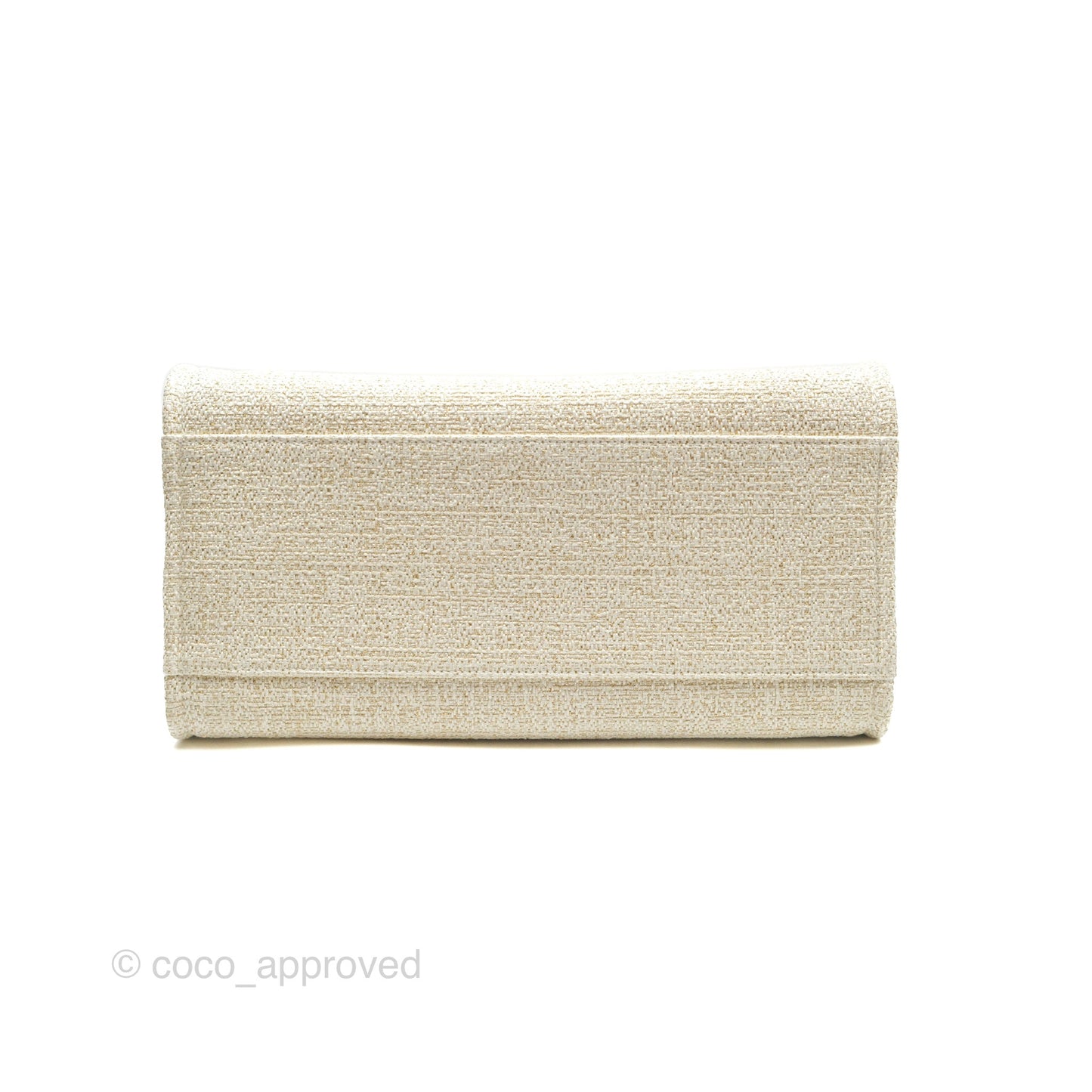 Chanel Large Deauville Ivory/Gold Canvas Gold Hardware
