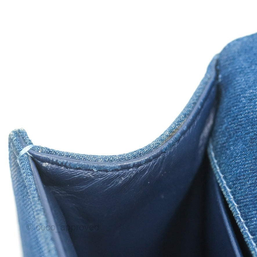 Chanel Medium Boy Blue Denim Tweed Ruthenium Hardware