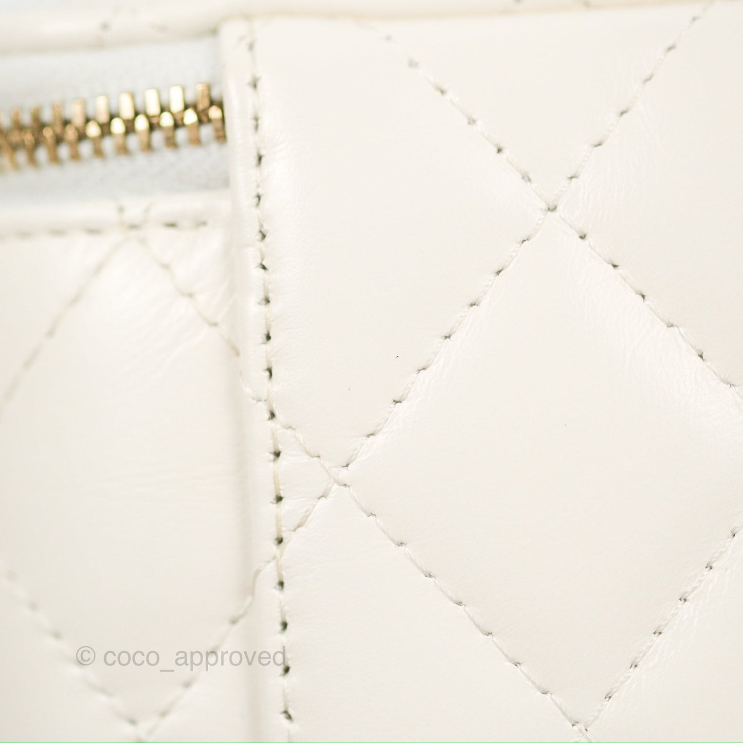 Chanel Rainbow Top Handle Vanity White Glazed Lambskin 23P
