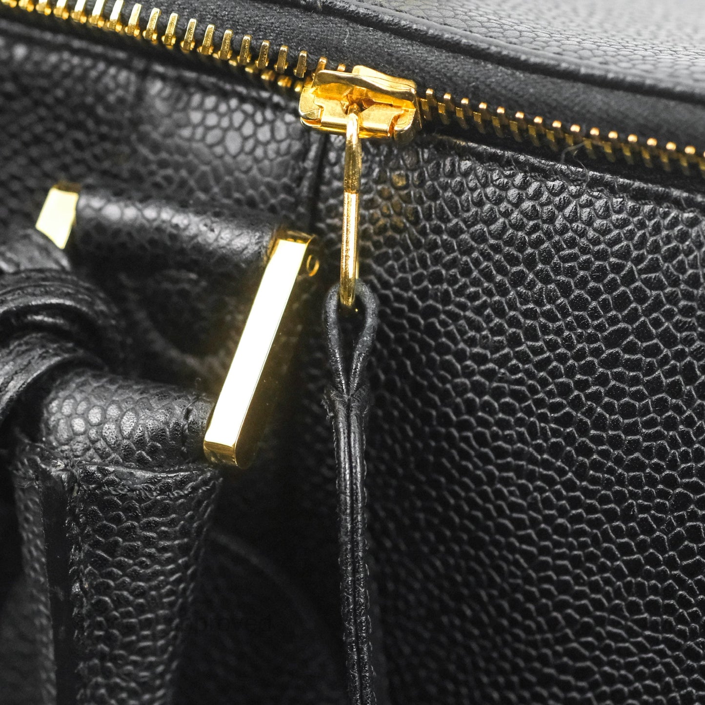 Chanel Vintage Boston Bag Black Caviar Gold Hardware