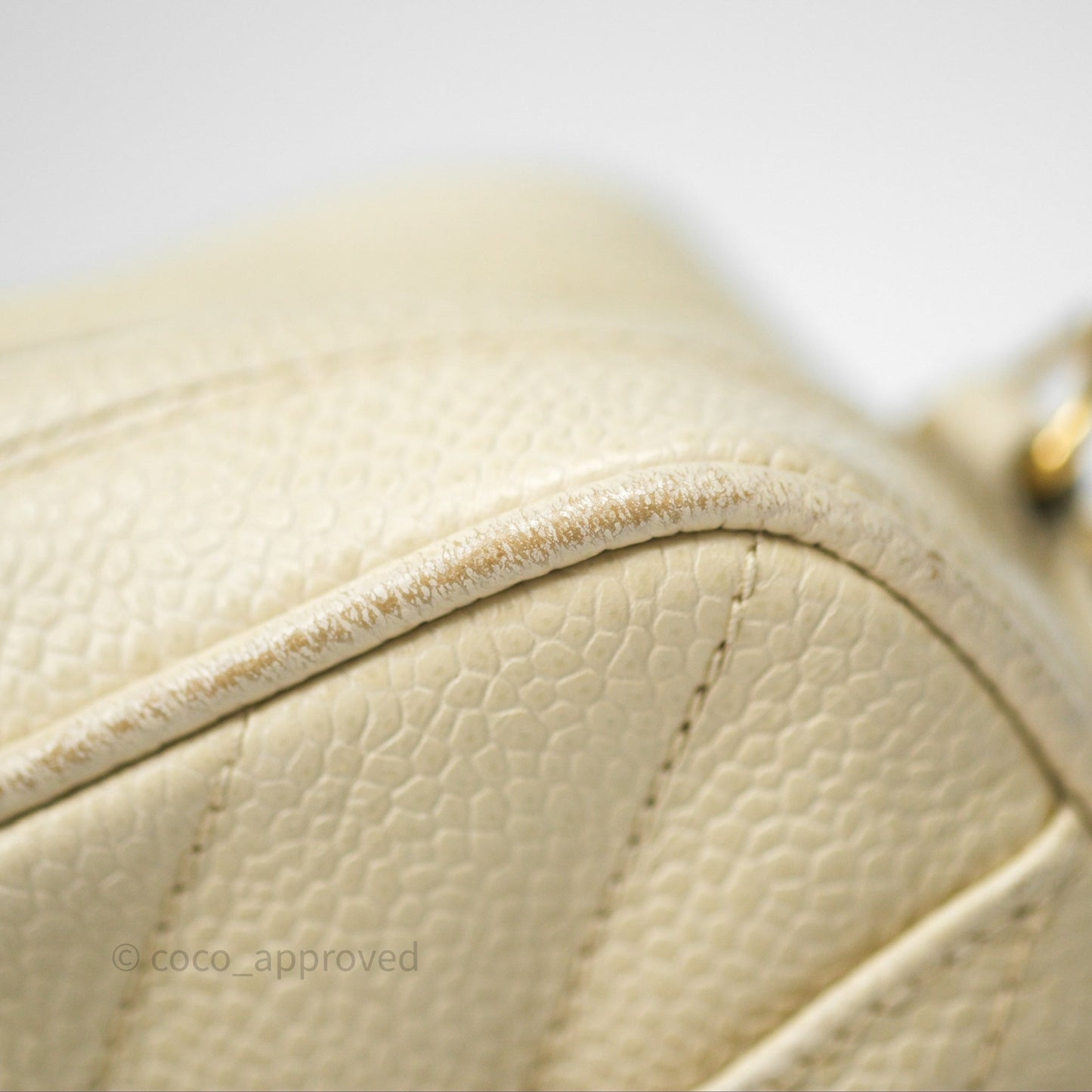 Chanel Vintage Chevron Camera Bag Light Beige Caviar Gold Hardware