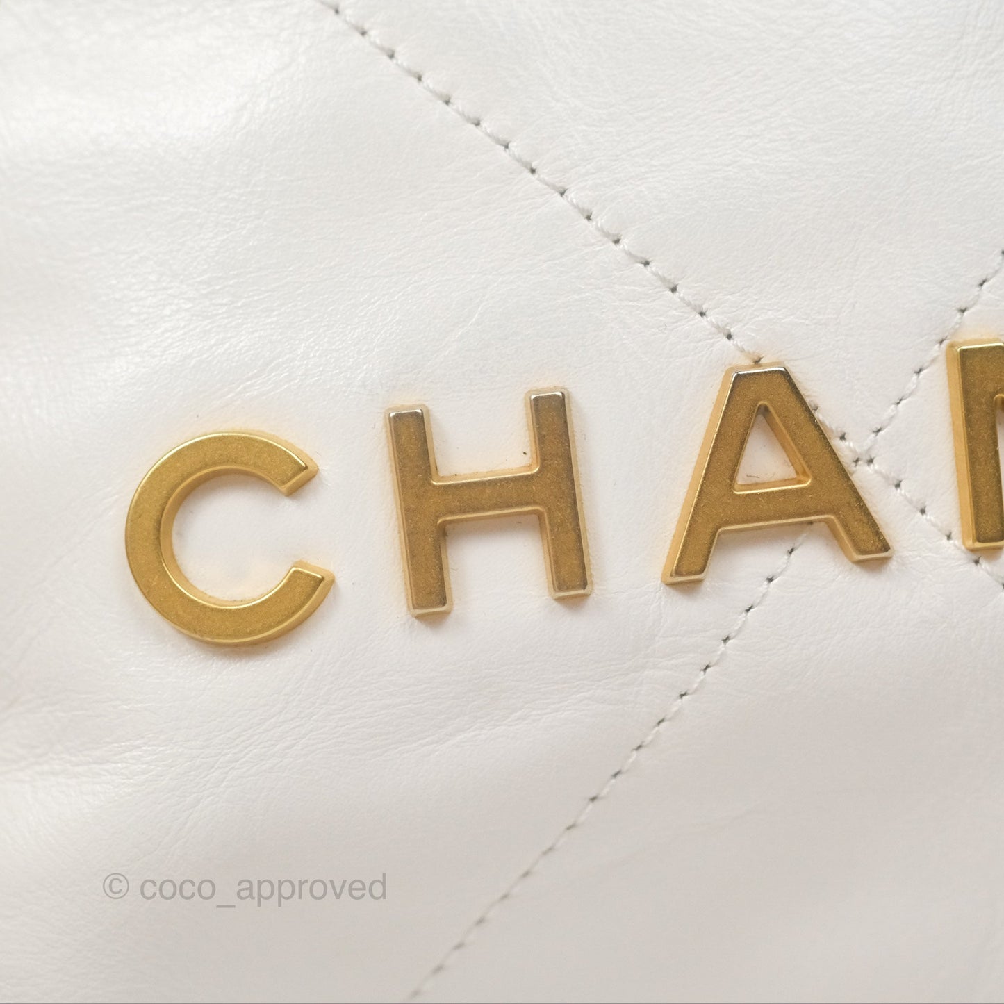 Chanel 22 Mini Bag White Crumpled Calfskin