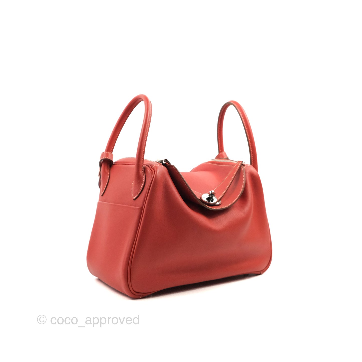 Hermès Lindy 30 Sanguine 9M Swift Palladium Hardware