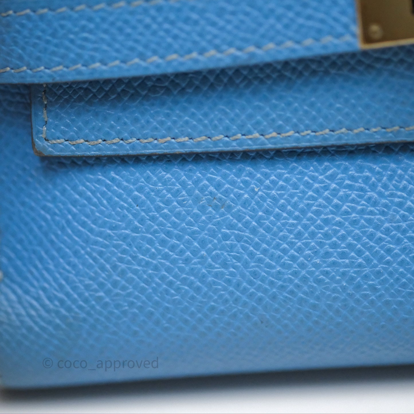 Hermès Kelly Depliant Wallet Blue Epsom Gold Hardware