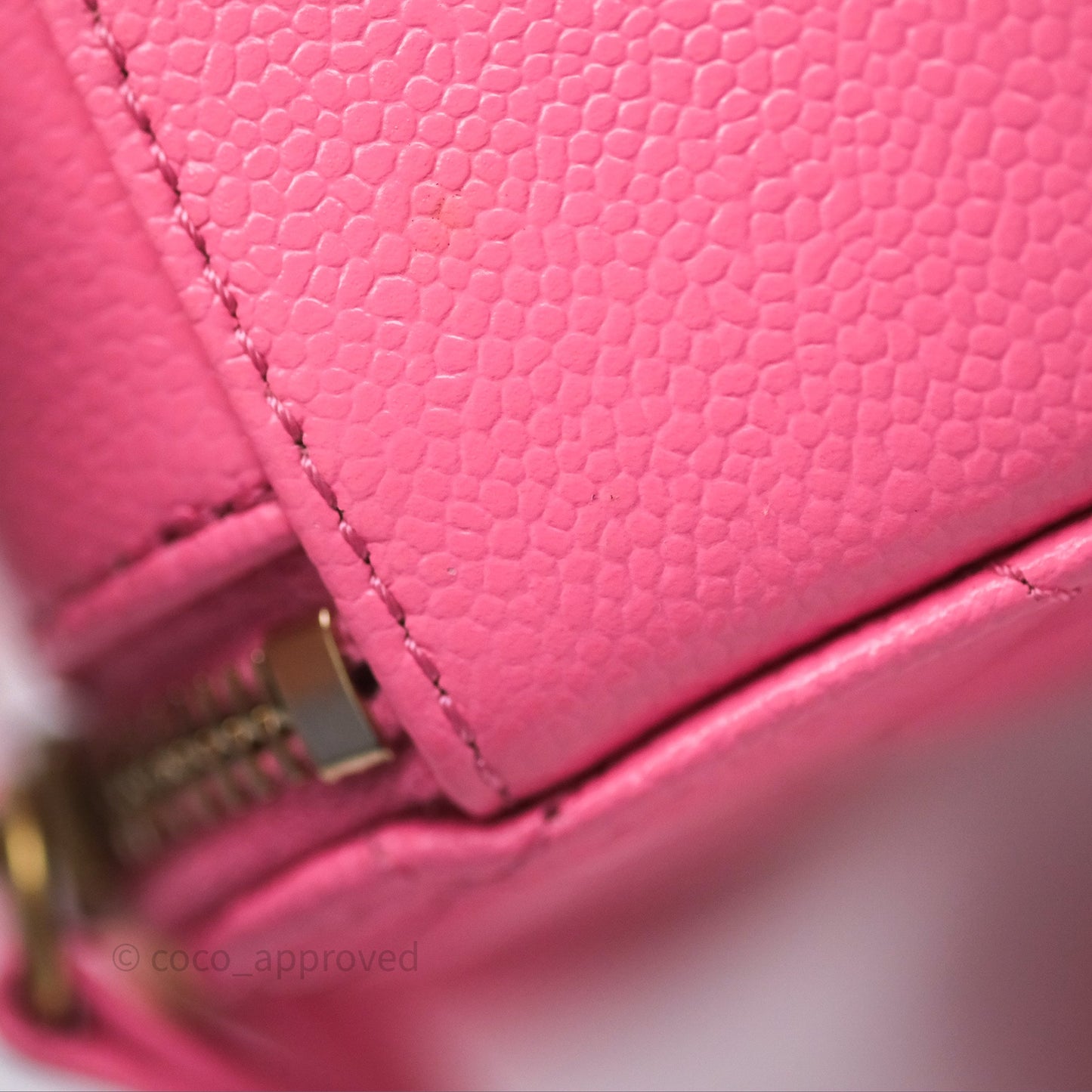 Chanel Quilted Pick Me Up Small Vanity Case Hot Pink Caviar Aged Gold Hardware