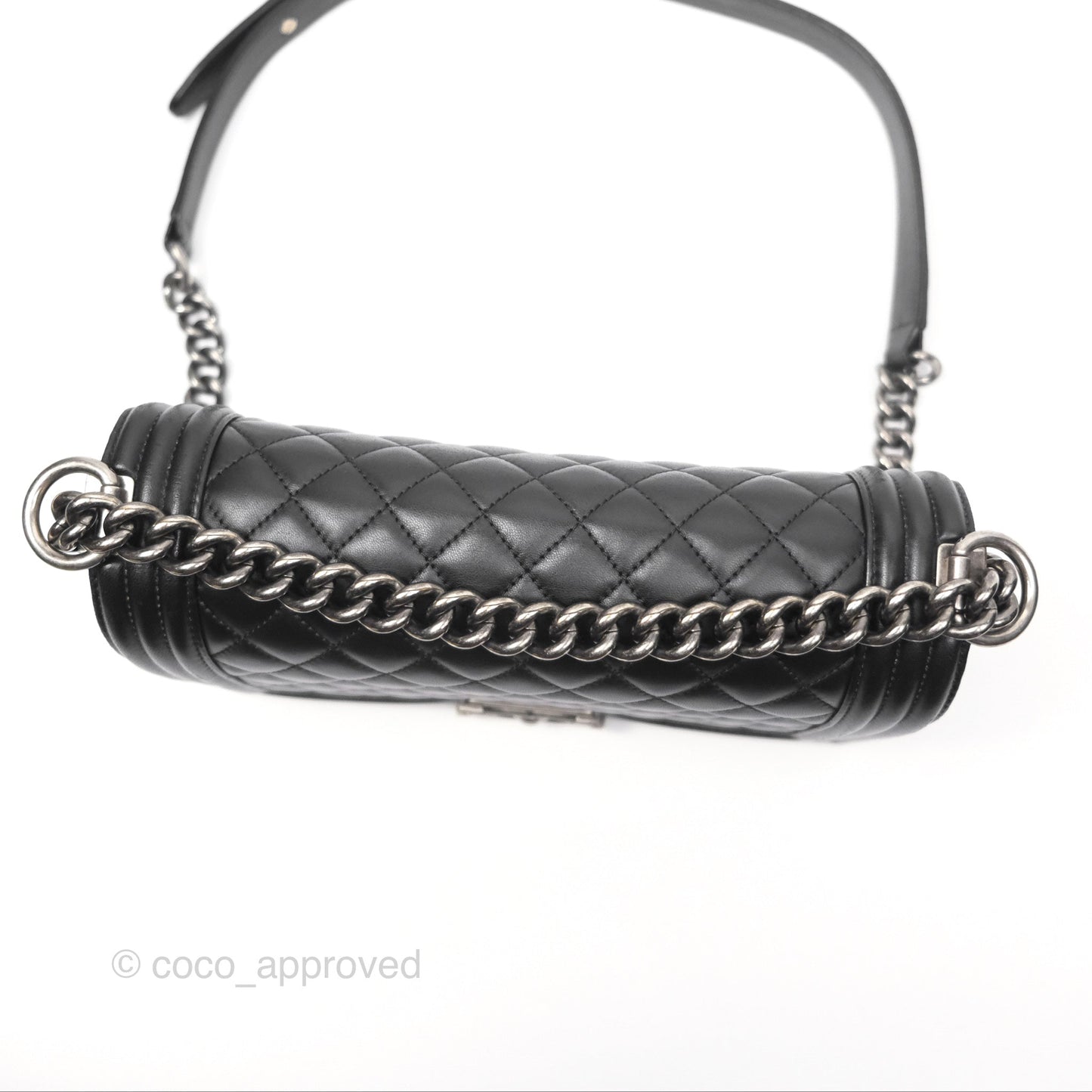 Chanel Medium Boy Quilted Black Lambskin Ruthenium Hardware