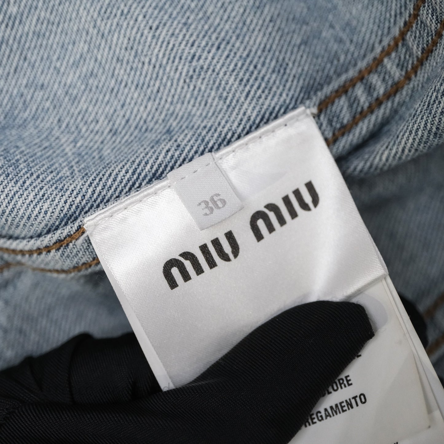 Miu Miu Crystals Denim Jacket Size 36