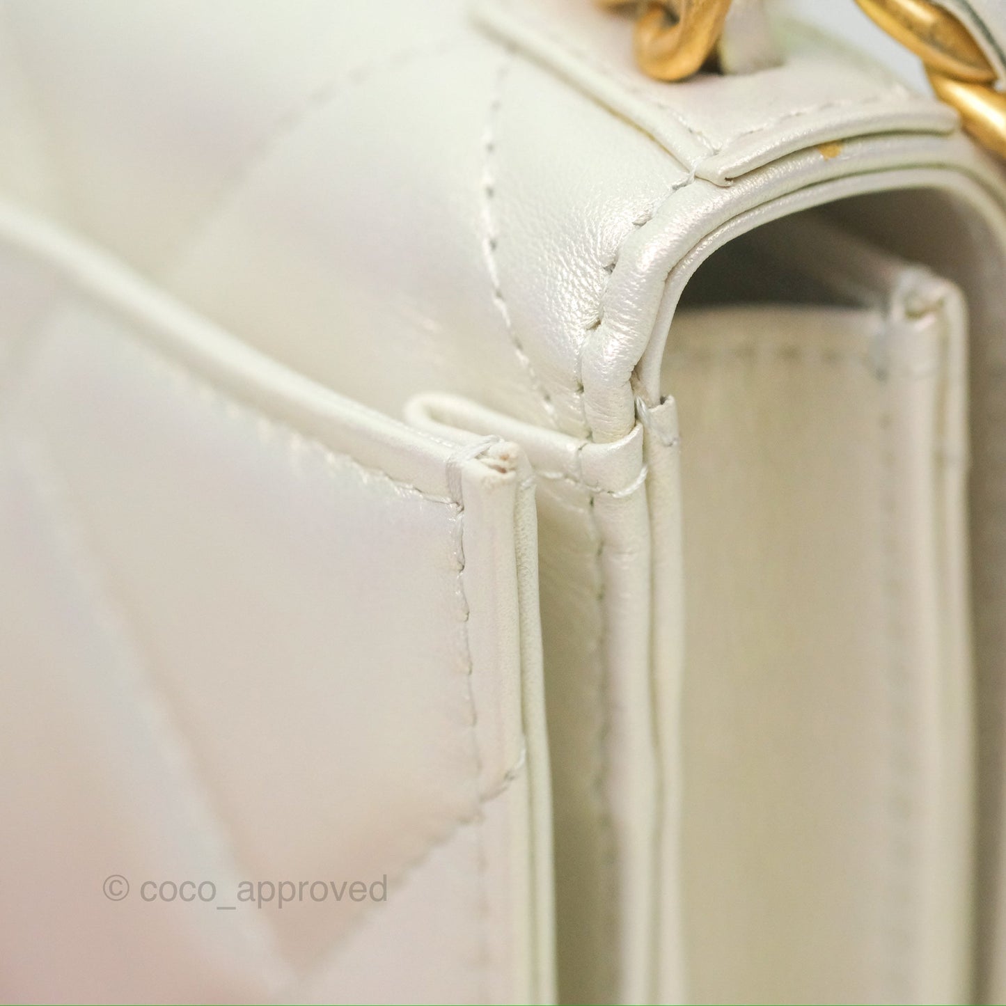 Chanel 19 Phone Holder Iridescent Ivory Mixed Hardware