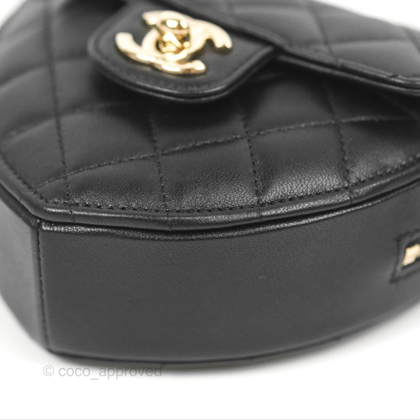 Chanel Small Heart Bag Black Lambskin Gold Hardware 22S