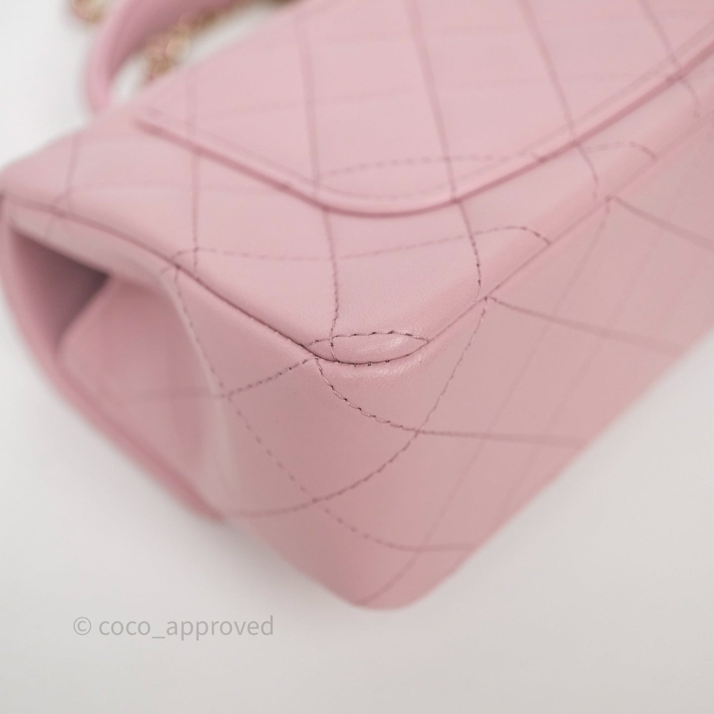 Chanel Top Handle Mini Rectangular Flap Lilac Pink Lambskin Gold Hardware