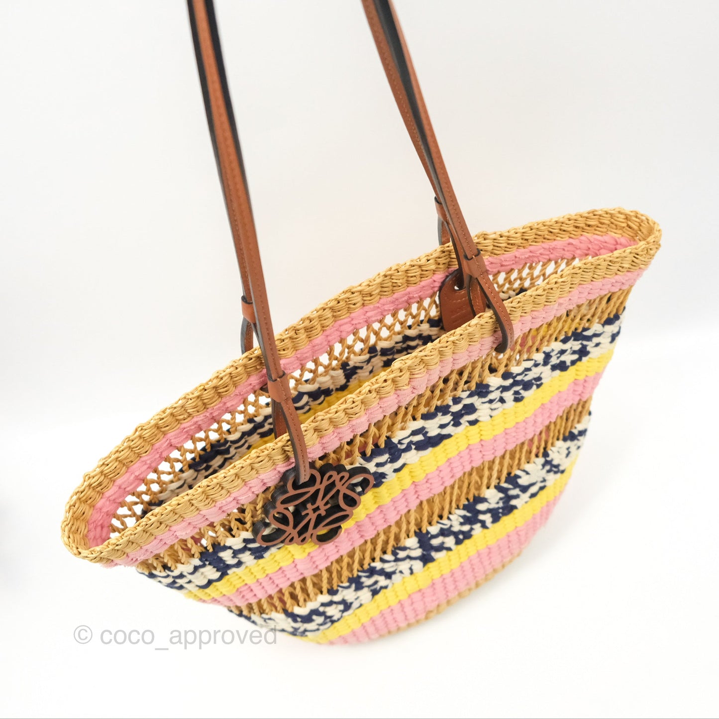 Loewe x Paula’s Ibiza Striped Raffia Basket Bag