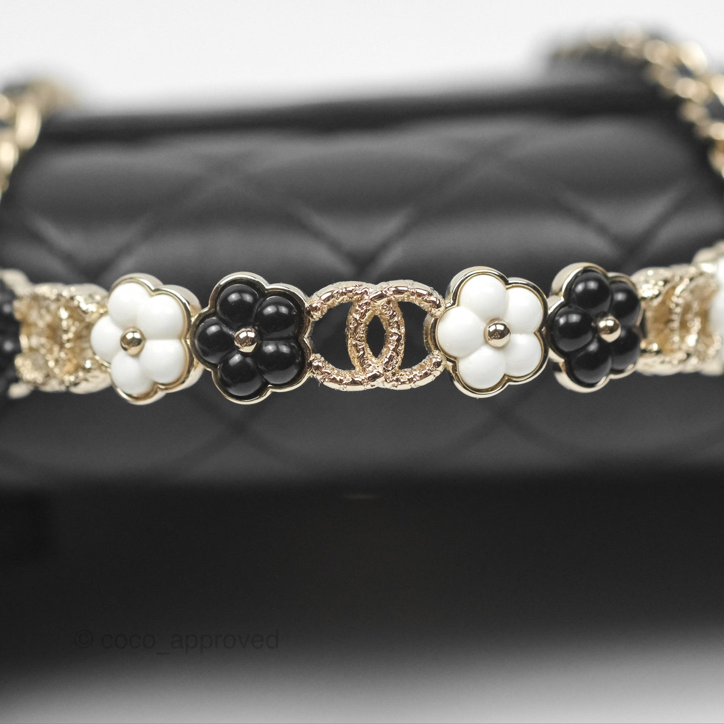 Chanel Camellia Handle WOC with Chain Black Lambskin 23K