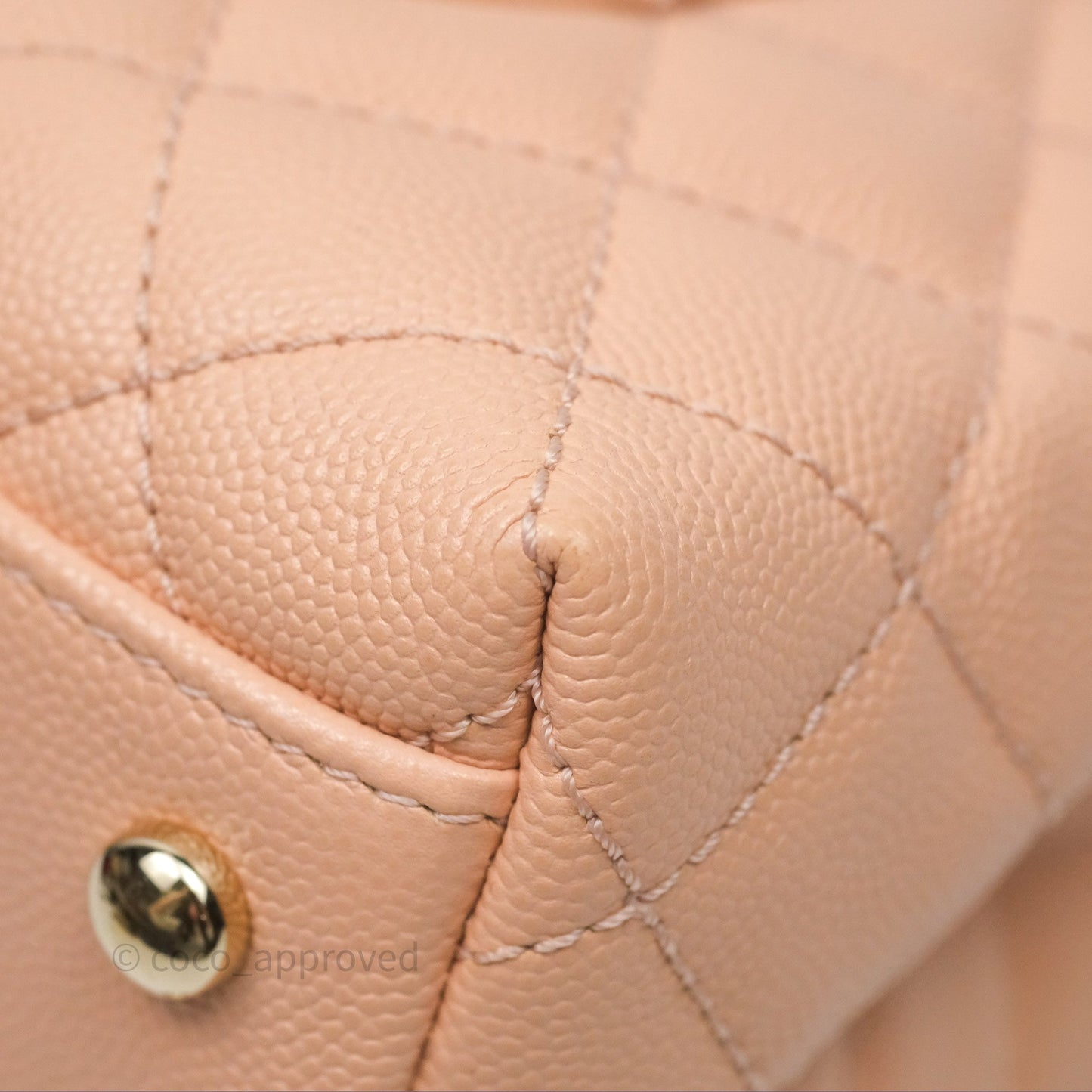 Chanel Small Coco Handle Quilted Pink Beige Caviar Gold Hardware