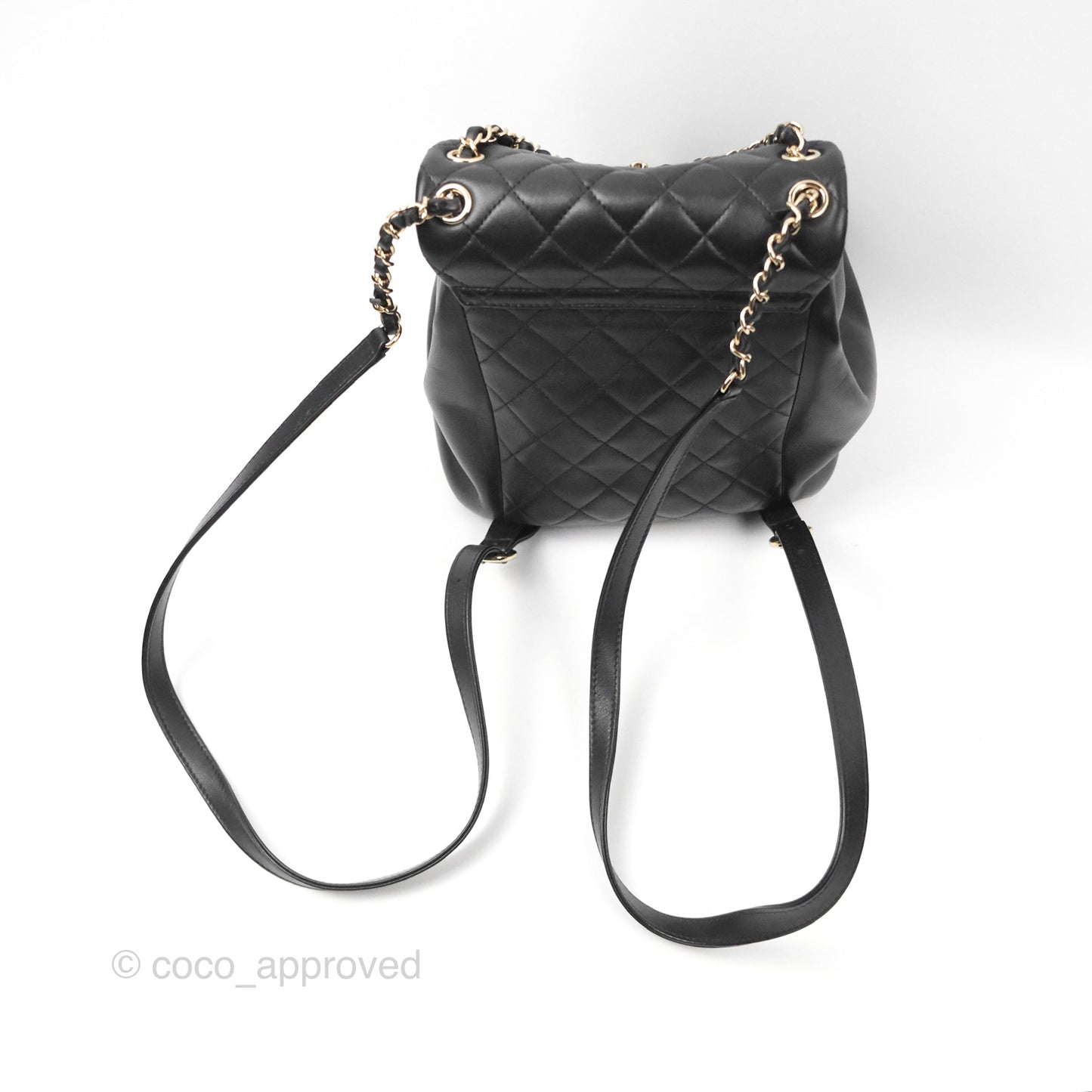 Chanel Quilted Large Duma Drawstring Backpack Black Lambskin