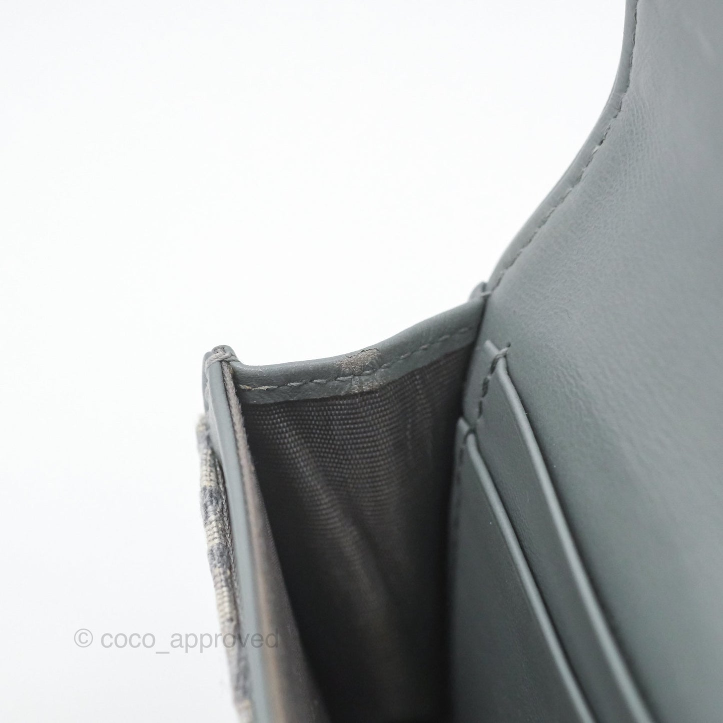Christian Dior Saddle Bloom Card Holder Gray Dior Oblique Jacquard