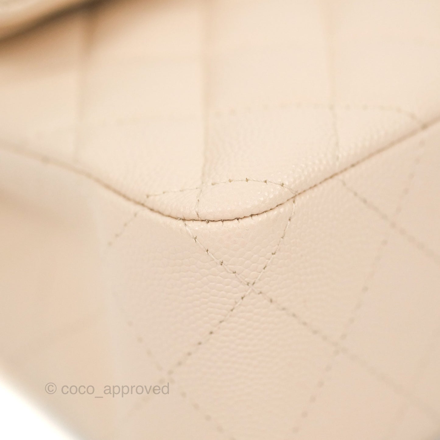 Chanel Small Classic Quilted Flap Light Ivory Beige Caviar Gold Hardware 20C