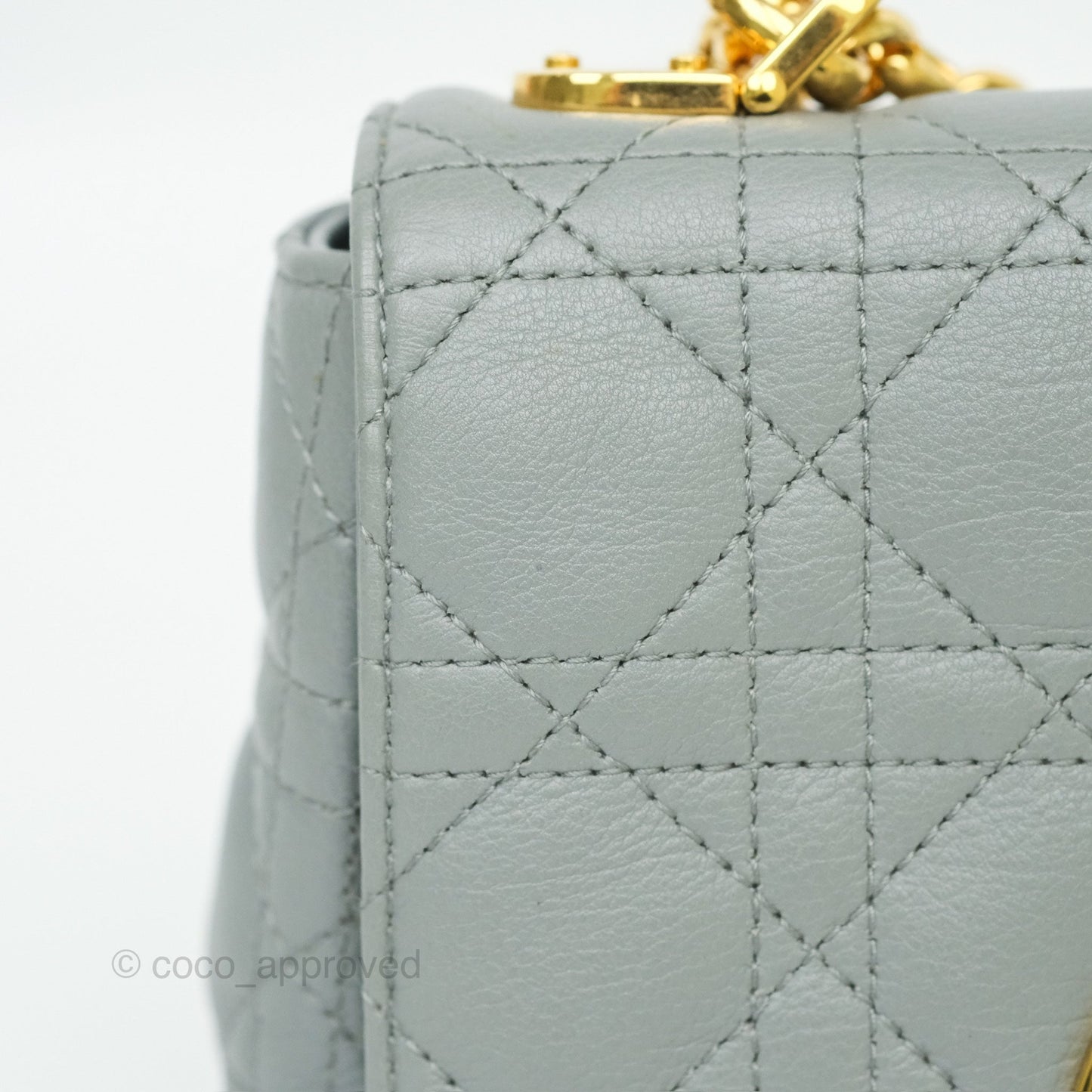 Dior Small Caro Bag Grey Supple Cannage Calfskin