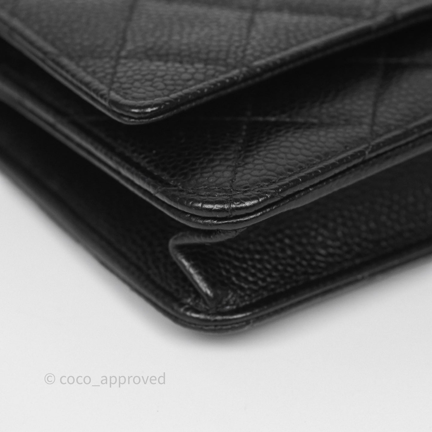 Chanel Classic Wallet On Chain WOC Quilted Black Caviar Silver Hardware