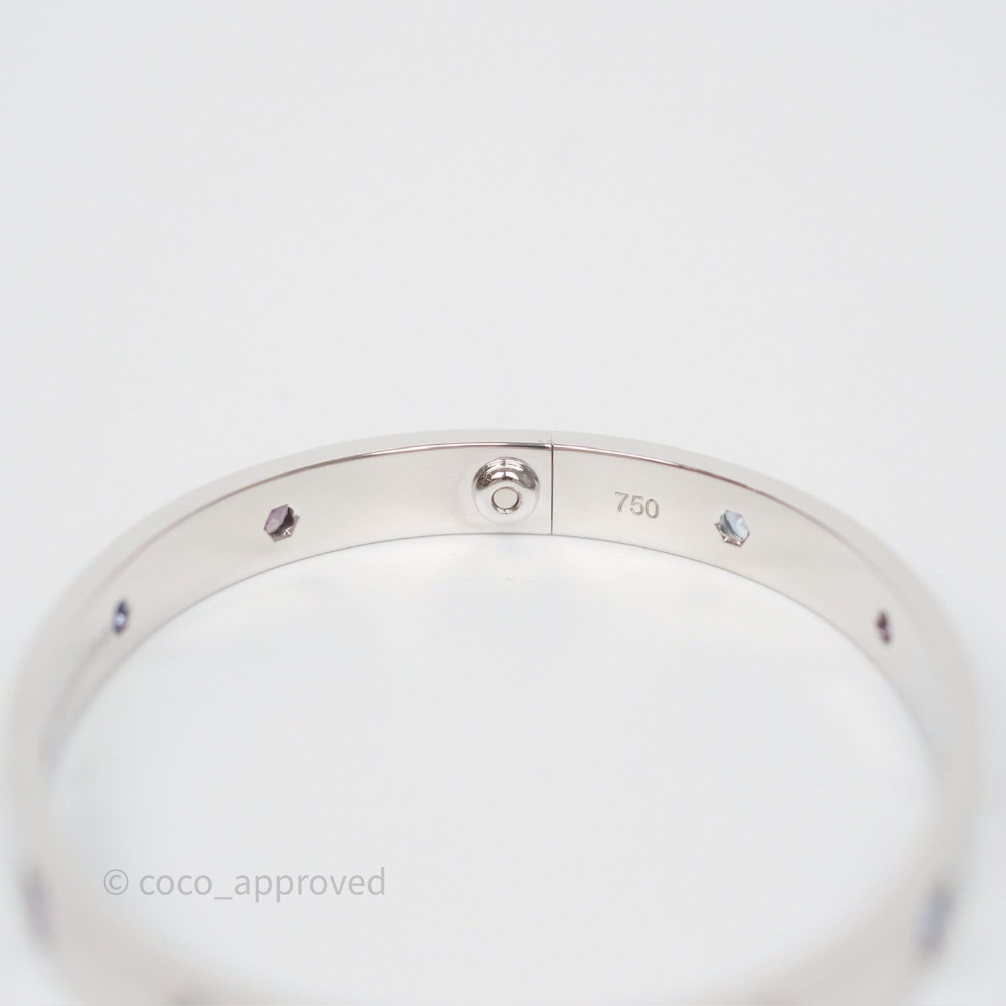 Cartier Rainbow Multistone White Gold Love Bracelet