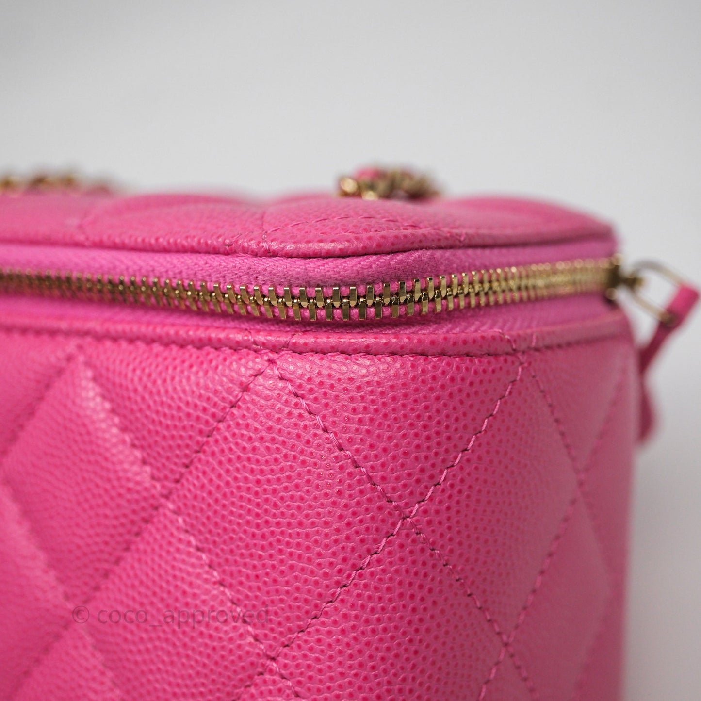 Chanel Classic Vanity With Chain Pink Caviar Gold Hardware