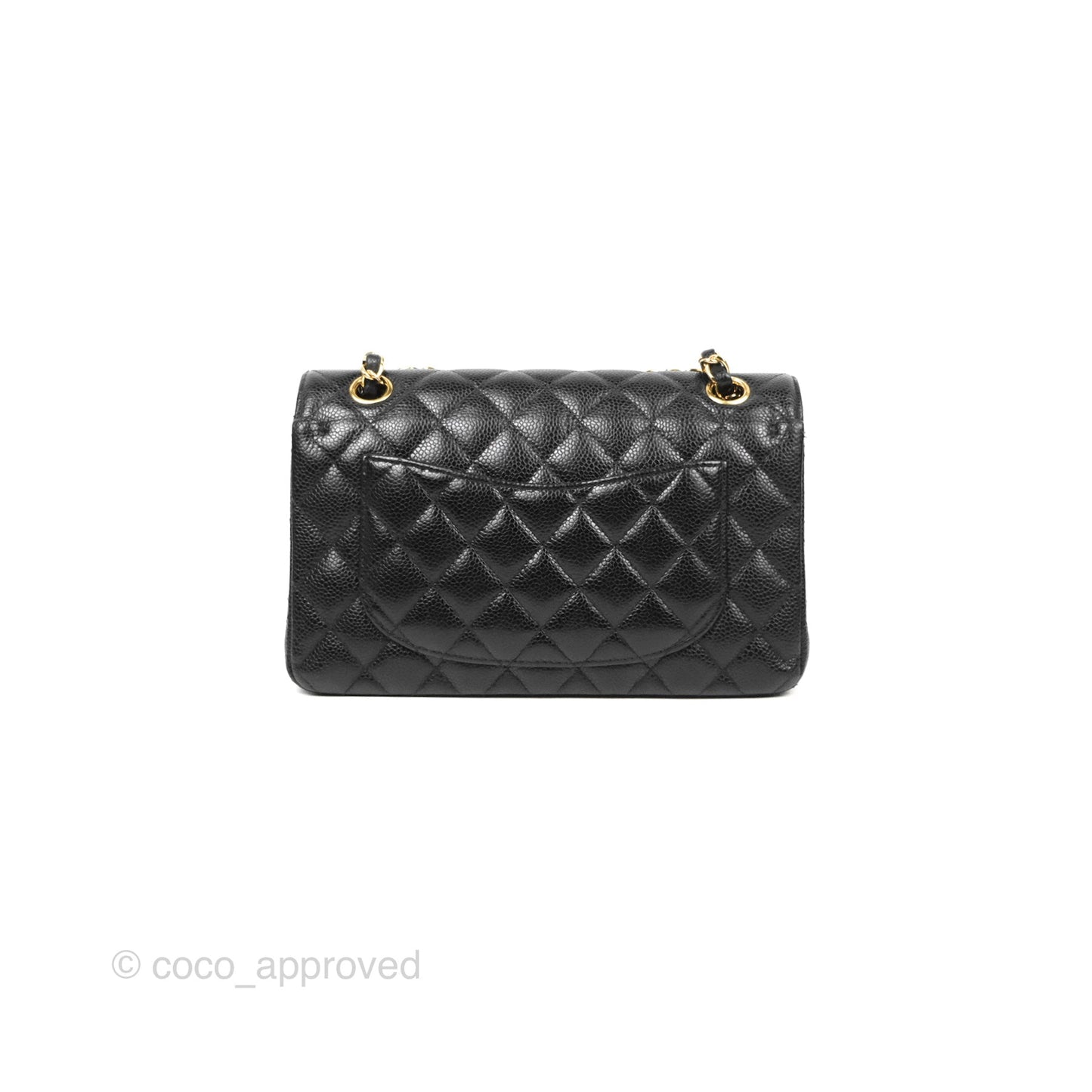 Chanel Small Classic Flap Quilted Black Caviar Gold Hardware