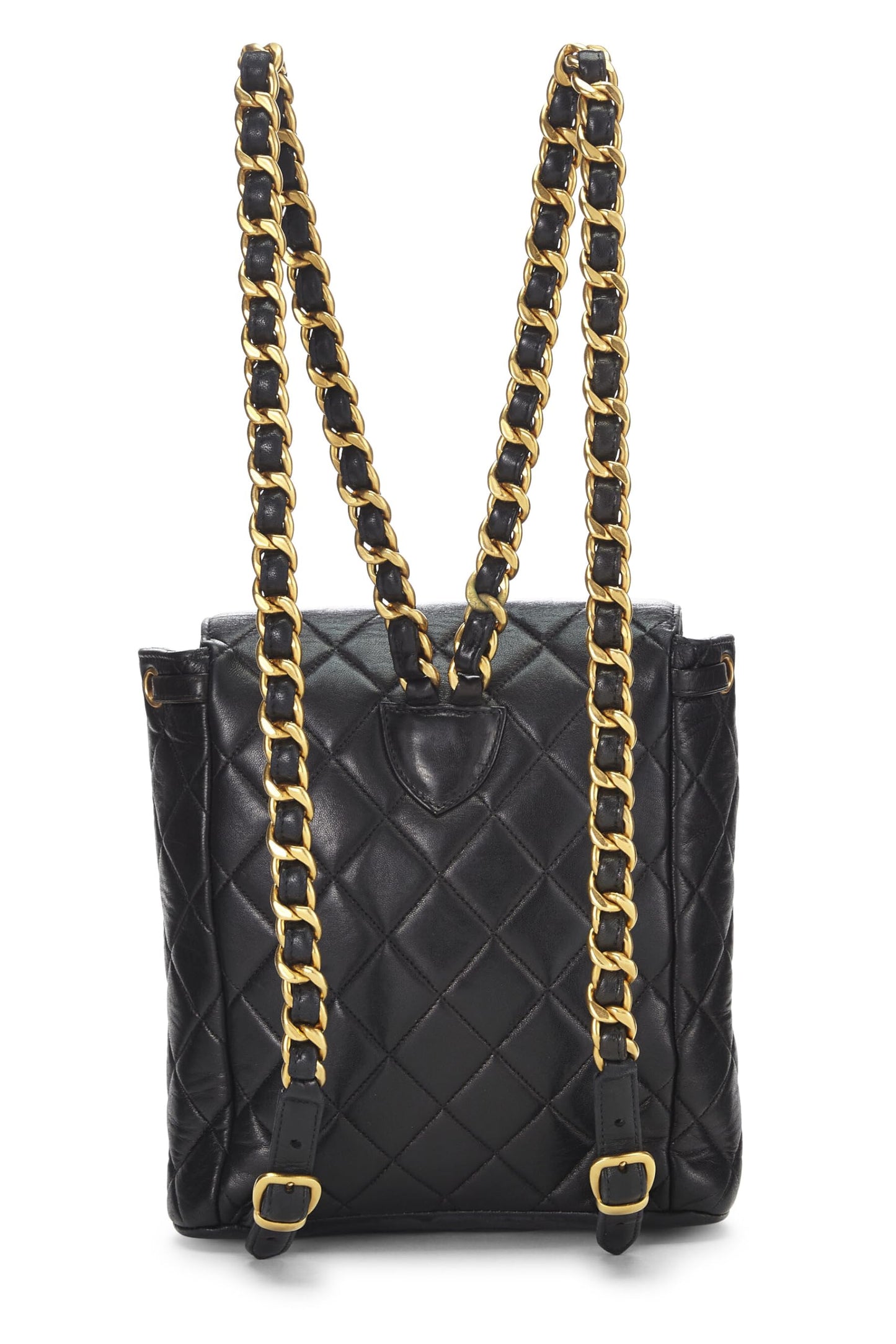 Chanel,  Black Quilted Lambskin Classic Backpack, Black