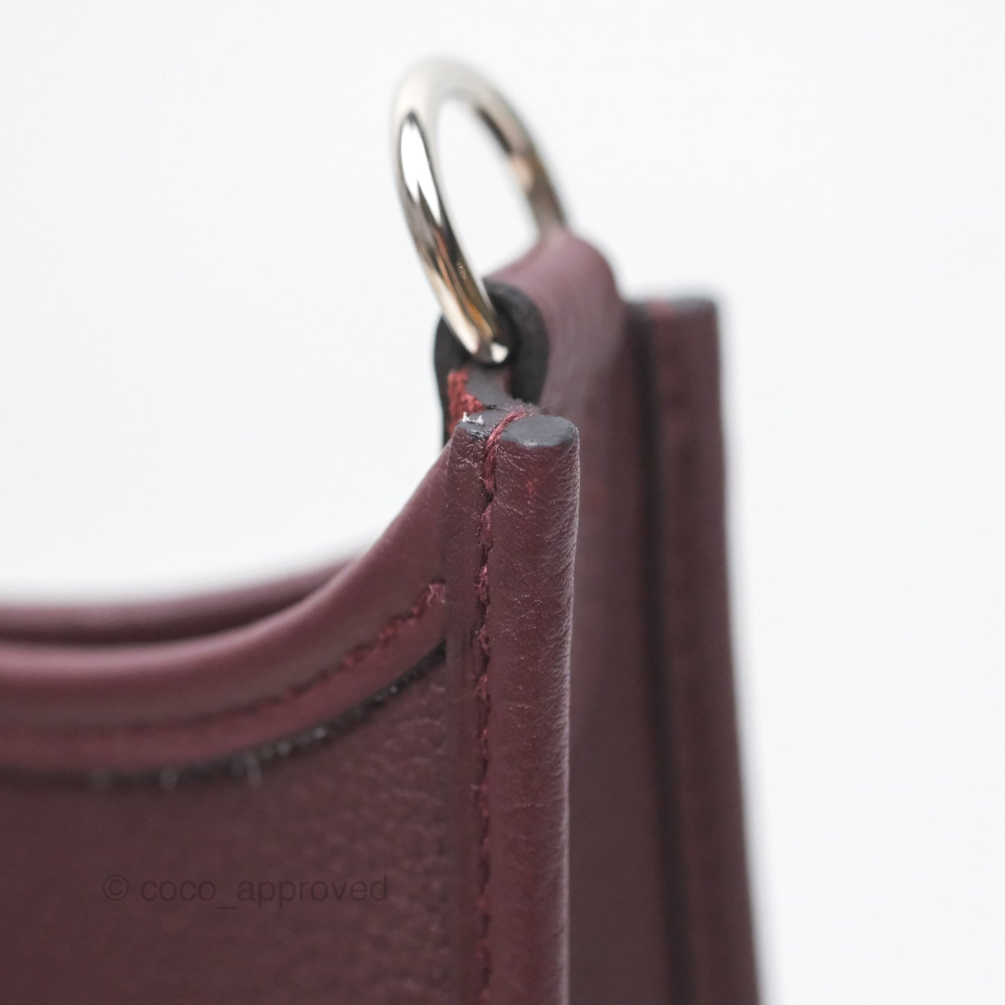 Hermès Mini Evelyne 16 Bordeaux 57 Taurillon Maurice Palladium Hardware