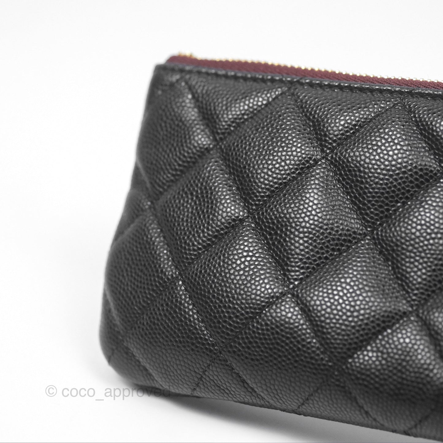 Chanel Quilted Mini O Case Black Caviar Gold Hardware