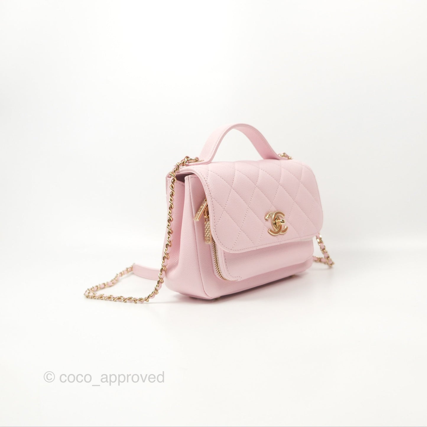 Chanel Quilted Small Business Affinity Flap Light Pink Caviar Gold Hardware