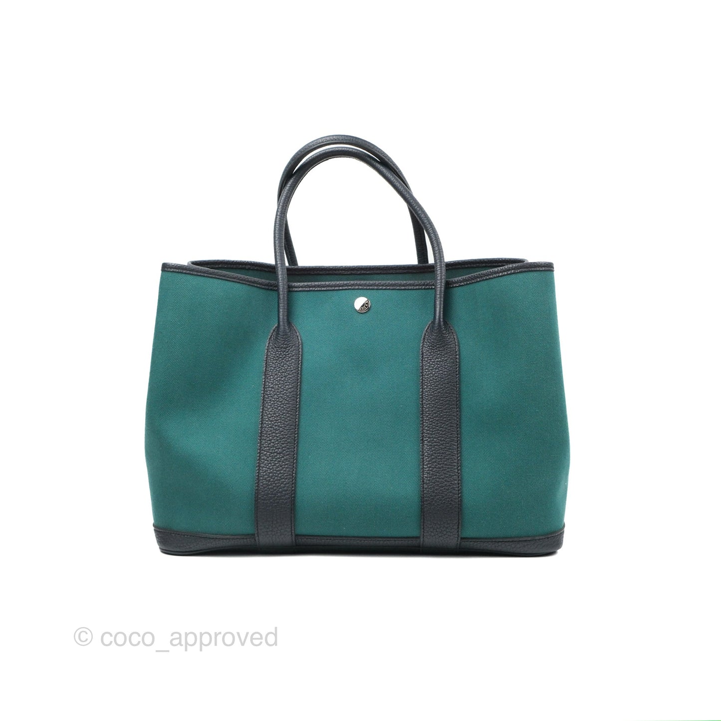 Hermès Garden Party 36 Malachite/ Blue Indigo Canvas