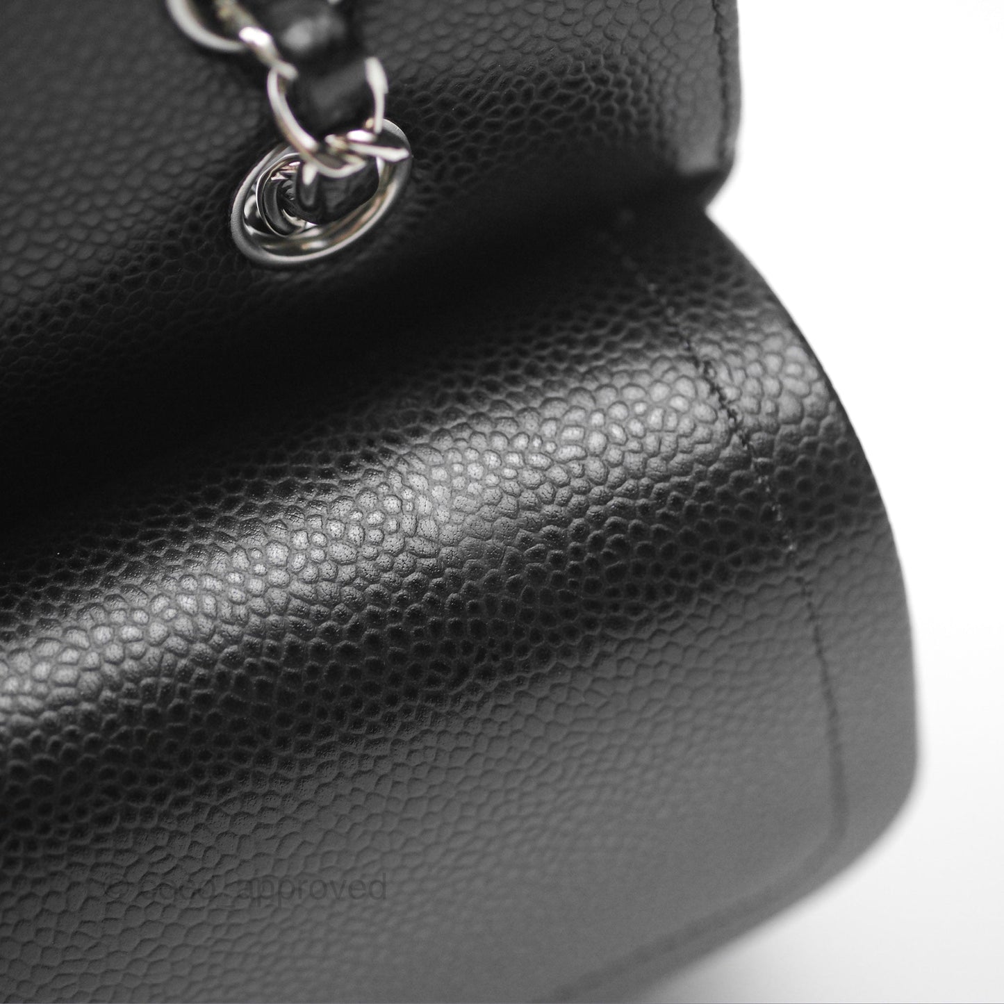 Chanel Classic M/L Medium Flap Quilted Black Caviar Silver Hardware