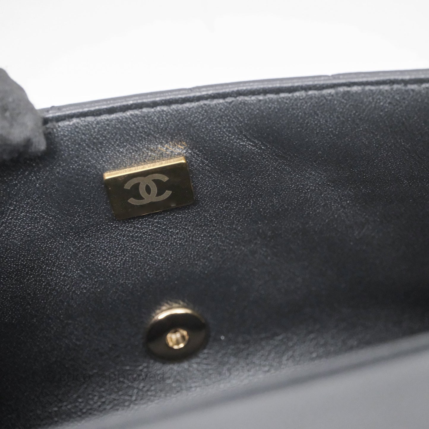 Chanel Mini Rectangular Black Lambskin Bag Gold Hardware