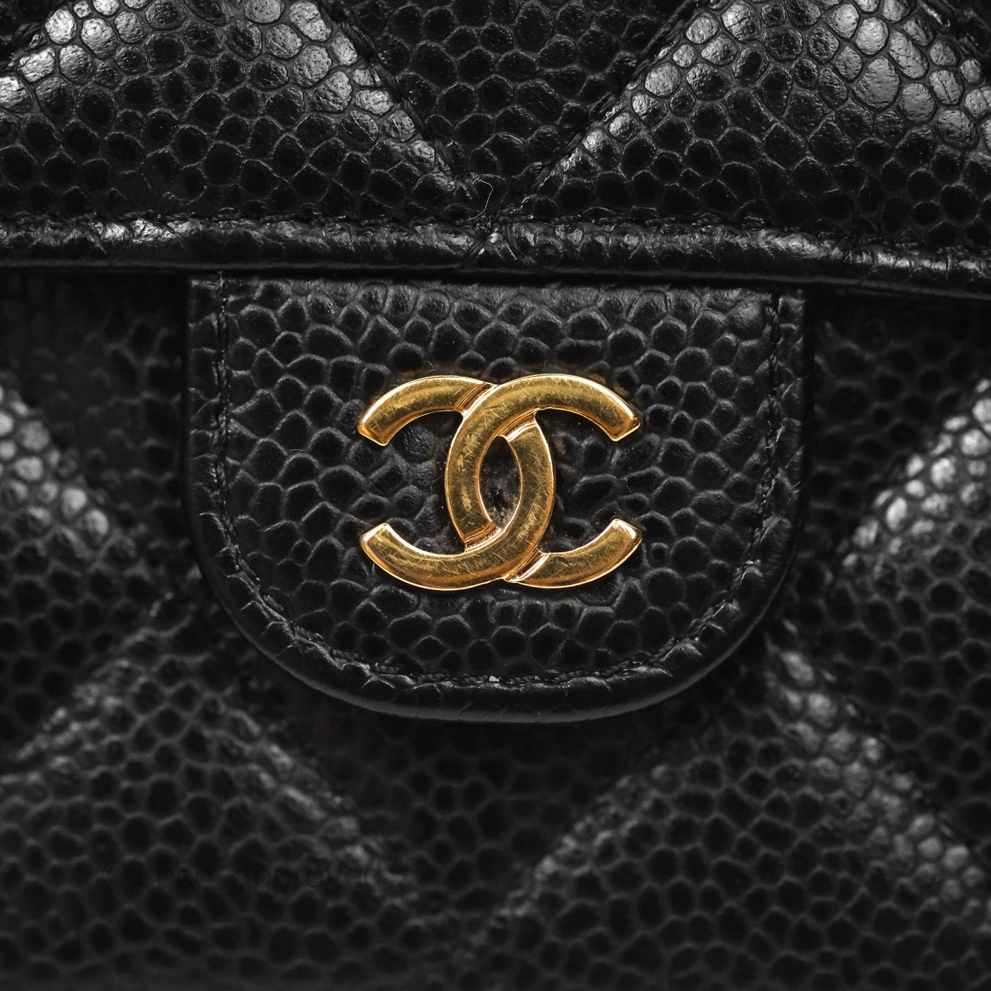 Chanel Quilted Classic Zip Long Wallet Black Caviar Gold Hardware