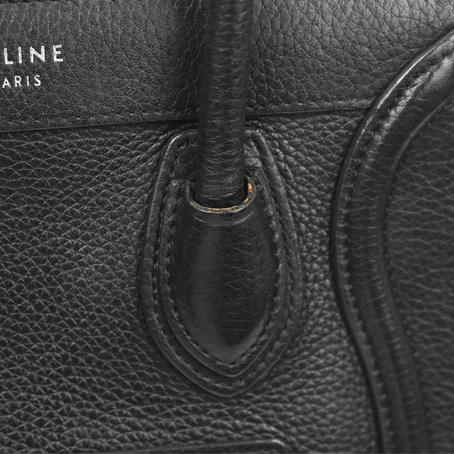 Celine Nano Luggage Bag Black Drummed Calfskin