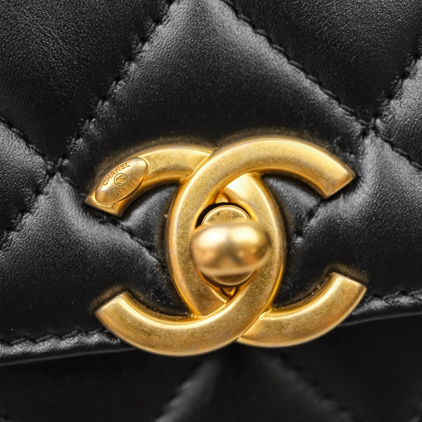Chanel Mini Perfect Fit Adjustable Quilted Black Calfskin Aged Gold Hardware